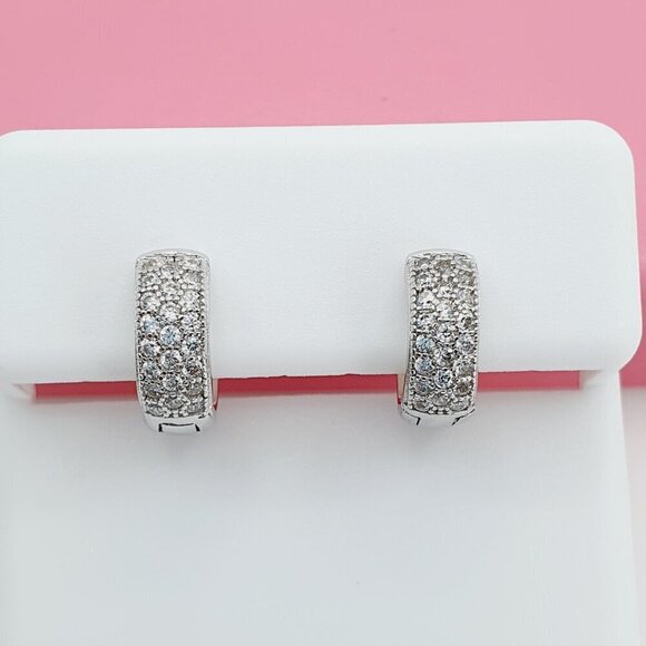 925 Sterling Silver Cubic Zirconia Earrings, U19254644 - Picture 2 of 8